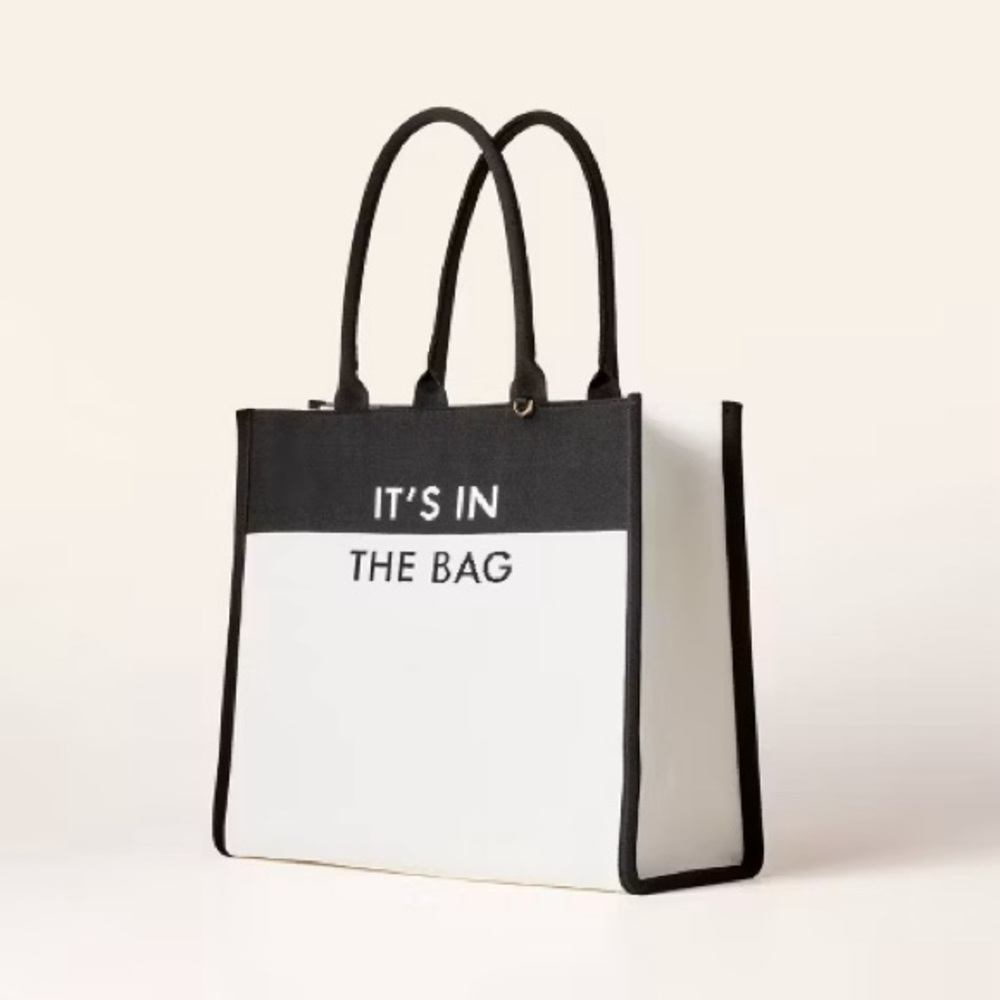 NWT Colorblock Knit Tote Bag - kate spade new york x Target White/Black - Picture 2 of 15
